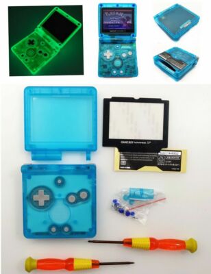 Custodia Con Schermo IPS Per Game Boy Advance SP - Blu Chiaro Fluorescente Al Buio - Foto 2