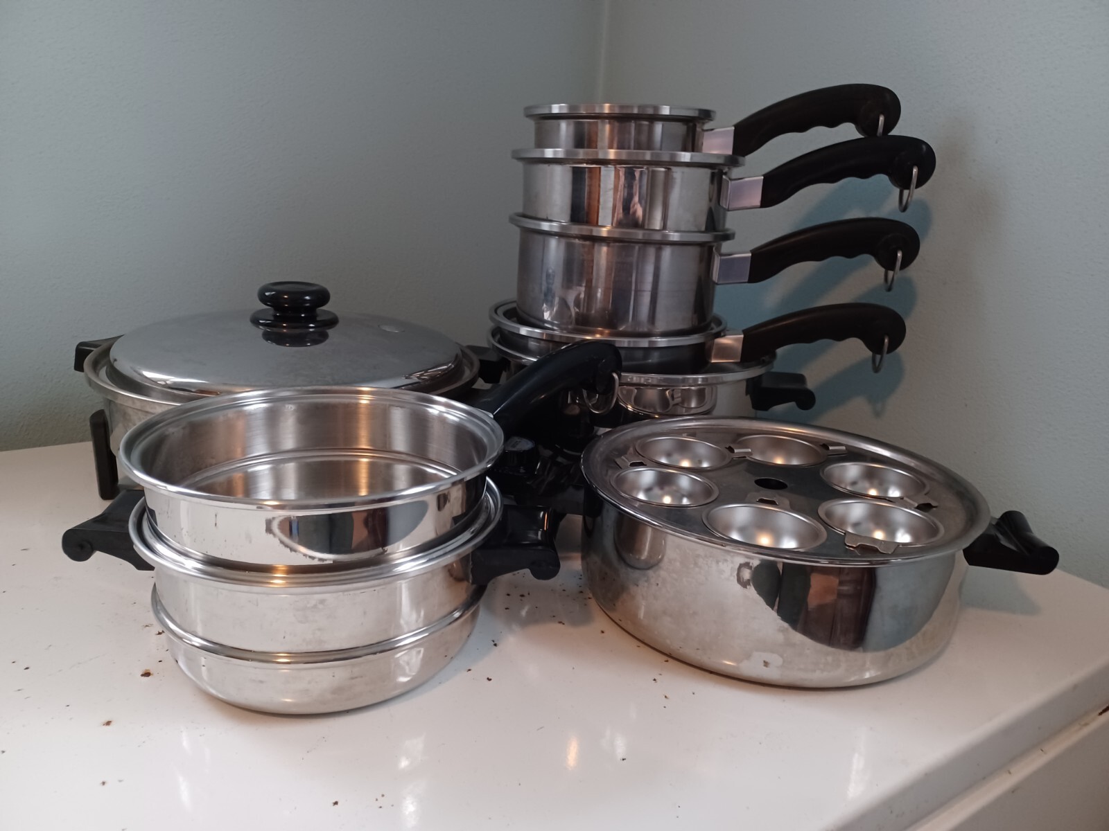 Vintage Saladmaster 188 8 Piece Pan Set With Electric Skillet eBay