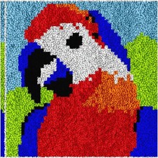 Colorful Threads DIY Latch Hook Kit: Parrot Paradise - Fun Embroidery Rug for Ki