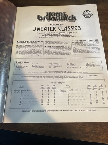 Sweater Classics Brunswick 9 Designs Knitting Leaflet Vol. 834 Vtg 1983 - Picture 4 of 5