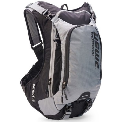 USWE Patriot 15 with Ce-Certified Back Protector - Black-Grey Motorcycle ATV/UTV