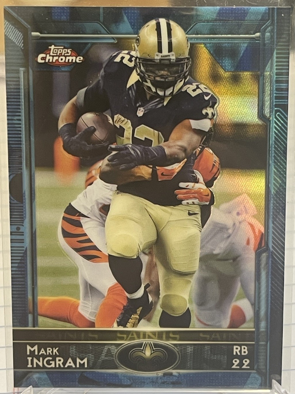 2015 Topps Chrome #62 Mark Ingram Blue Wave Refractor Saints Ravens