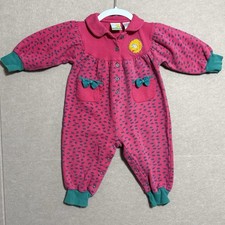 VHTF Vintage 90  s Sesame Street Big Bird Romper 24 Months Bows Pink Green AOP