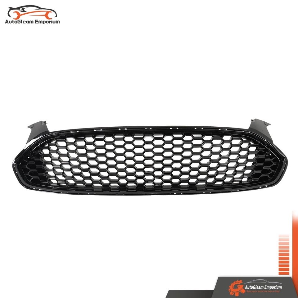 Plastic Gloss Black Grille For Ford Fusion 2013-2016 Front Grill Honeycomb Style Foto 4 de 4