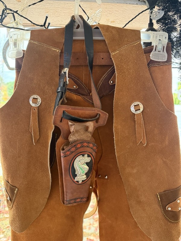Vintage leather kids cowboy outfit