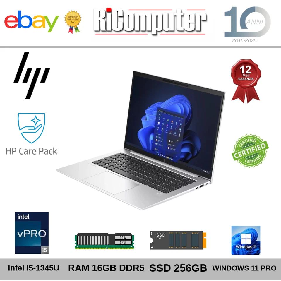 HP EliteBook 840 G10 · i5-1345U · 16GB · 256GB