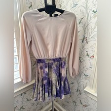 Main Strip bohemian long sleeves midi dress with ruffles size medium