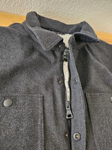 GH Bass Mens Sherpa Fleece Lined Wool Blend Jacket Coat - Grey XL / X-LARGE image 2