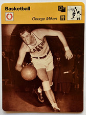 GEORGE MIKAN 1979 Sportscaster Card #54-15 MINNEAPOLIS LAKERS