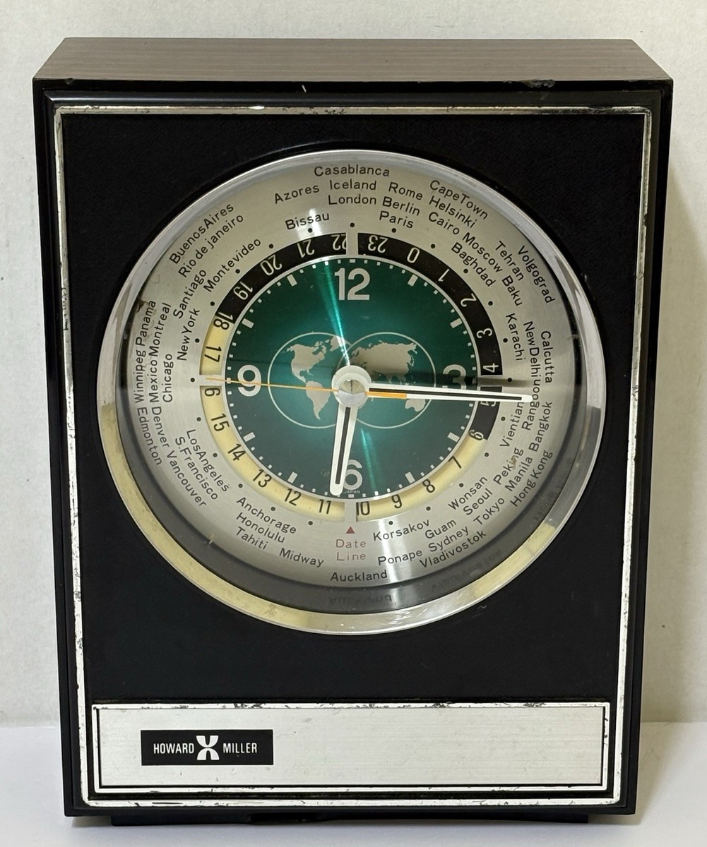vintage Howard Miller World time clock時計 Howard Miller Vintage