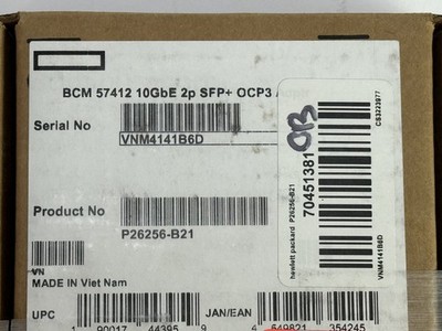 HPE P26256-B21 Broadcom 57412 10Gbe 2 port SFP+ Adapter NIC 2P 10G SFP OCP OCP3