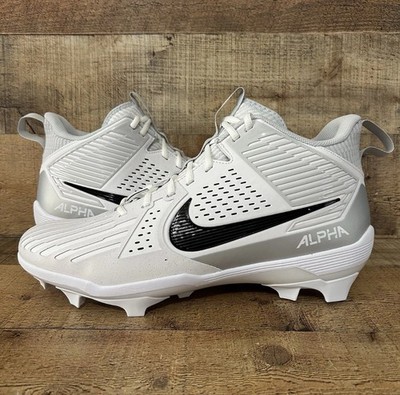 Nike Football Cleats Lineman Size 13.5 Silver Alpha Menace Strong