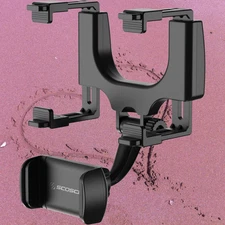 Universal 360 Rotation Car Rear View Mirror Mount Stand GPS Cell Phone Holder US