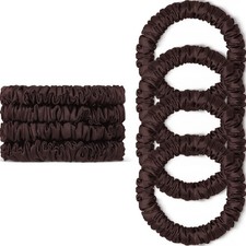 Scrunchies Hair Ties Silk Satin Scrunchy, WantGor Women 4PC Bands Brown 4