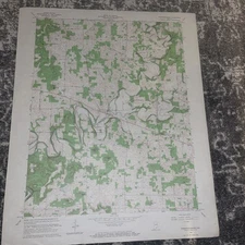 22" x 27" Original 1966 US Geological Survey Fredricksburg Indiana Color Map