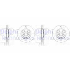 2X DELPHI BREMSSCHEIBEN 330mm BELÜFTET VORNE PASSEND FÜR ALFA ROMEO 147 156 |
