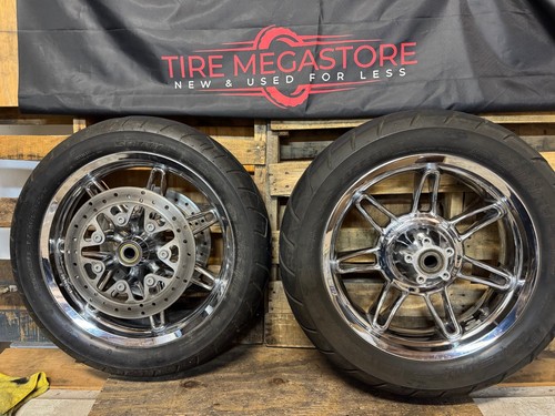 Take-off Harley Davidson CVO Chrome Wheels, Tires & Rotors CVO-CH-2165-17-16-2