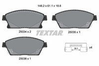 1X Textar 2503401 Bremsbelagsatz Scheibenbremse FüR Opel Vauxhall Cadillac Chevr