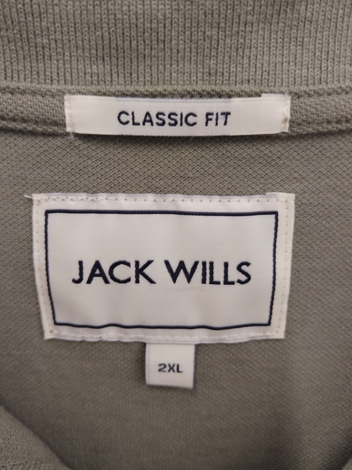 BNWT Jack Wills Olive Edgeware White Twin-Tipped Polo Shirt Size 2XL RRP £34.99 image 2
