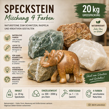 Soapstone 20kg Mix 4 Colours Raw Stones Carving Craft Figures Natural Stone