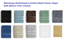 Mainstays Performance Cotton Hand Towel, Super Soft {Select Your colour}