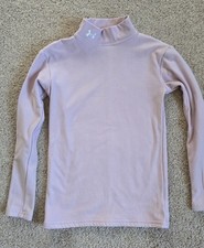 UNDER ARMOUR cold gear Fitted mock long sleeve Top Size youth small Lilac
