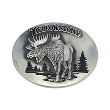 Western Deer Yellowstone Moose Pewter Novelty Belt Buckle for Cowboy Cowgirl