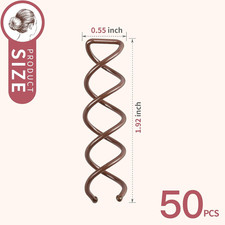 50 PCS Brown Spiral Hair Pins Spin Pins for Hair Buns Updos