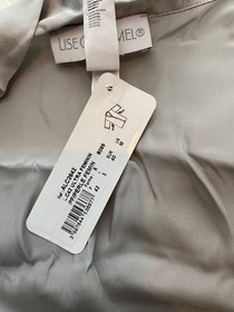 Lise Charmel Silver Grey Silk Robe 12 Medium Ultra Feminin Perle Satin & lace