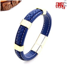 Classic Braided Leather Bracelet For Women Zinc Alloy Metal Mens Jewelry