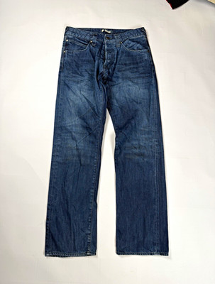 & BRAGG Herren Jeans blau Denim Baumwolle W30 L32 gerades Bein Five-Pocket
