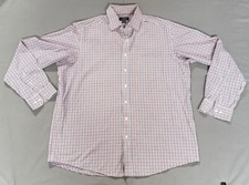mens club room Button Down shirt Red And Blue Size 17inch Collar