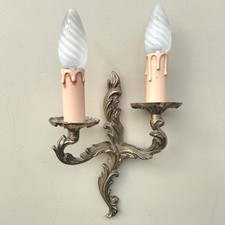French Brass Rococo Wall Light Petite Candle Sconce Quality 8.5" Tall