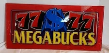 MEGABUCKS 7777 Slot Machine Glass 20.25" x 9.5" See Pic/Desc