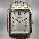 Seiko Tank Watch Women 23mm Silver Dial Silver Tone V700-5J10 New Battery