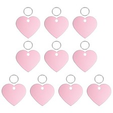 Pet ID Tags Personalized Dog Tag Heart Shape 38x33mm Pink 10Pcs