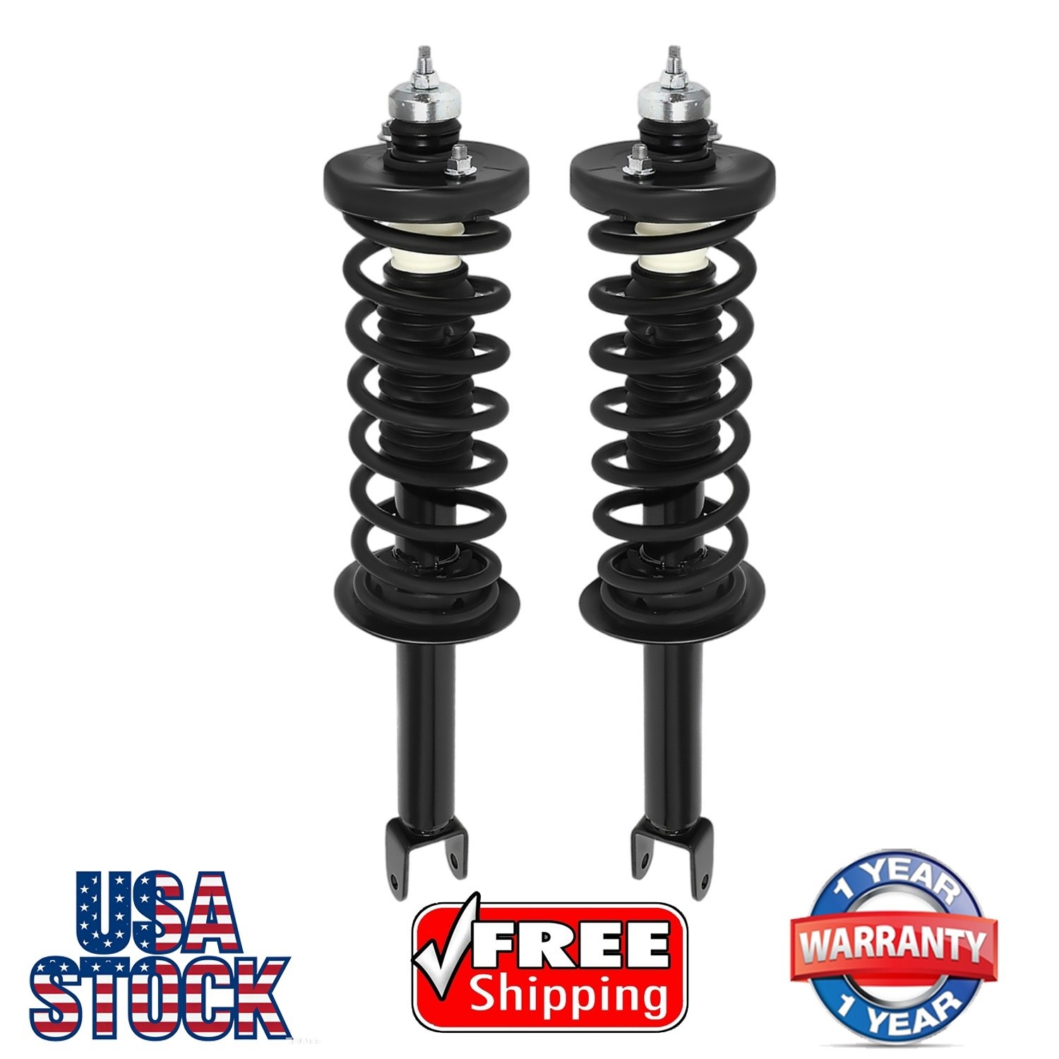 For 2013 14 15 Honda Accord Pair Rear Suspension Struts & Coil Spring Assembly