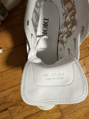 Dior B23 High Top Logo Sneakers White Gray Oblique Lace Up Men's