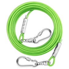 Dog Tie Out Cable for Outside,50FT Heavy Duty Dog Leash Chains with Swivel Ho...