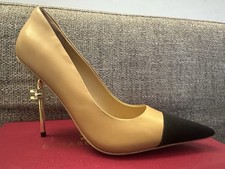ELISABETTA FRANCHI SCARPE DÉCOLLETÉ DI LUSSO DA DONNA - Beige e Nero 39 - NUOVE