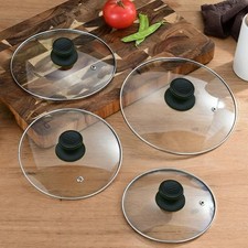 Glass Lid Cover Replacement Vented Frying Pan Saucepan Casserole Wok All Sizes