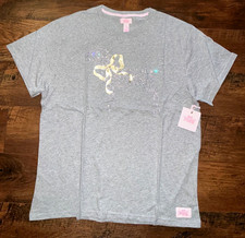 Victoria's Secret Pink x LoveShackFancy Bling Puppy Campus SS Tee Shirt L XL NWT
