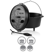 BBQ-Toro Dutch Oven Ultimate, PRO3+ Beschichtung, Gusseisen Kochtopf, Gusstopf