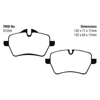 For Mini Cooper 2007-2016 EBC DP41789R Yellowstuff Front Brake Pads Foto 2 de 3