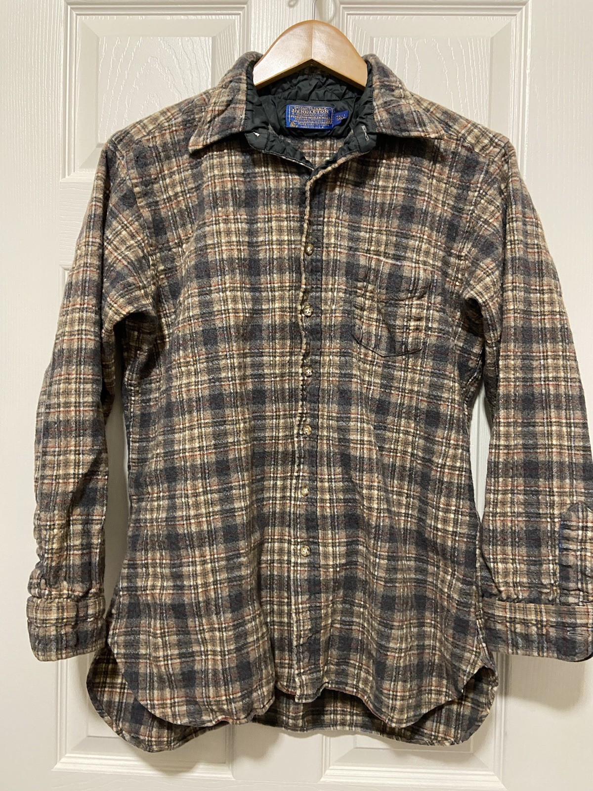 Vintage Pendleton Virgin Wool Button Down Flannel… - image 1