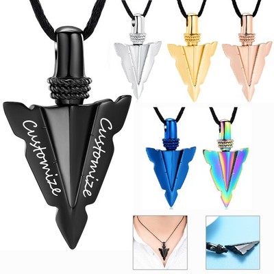 Arrowhead Urn Pendant Memory Necklace for Ashes Keepsake Memorial Jewelry Gift
