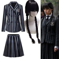 Mittwochs Addams Kostüm Academy Uniformanzug für Kinder und Erwachsene Cosplay