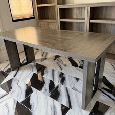 NEW Contemporary Modern Gray-Brown Wood-Grain 71" Executive Office Table Desk