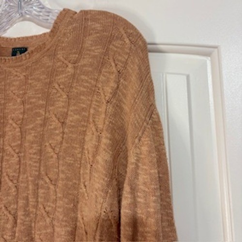 Robert Talbott Men Orange Cable Knit Sweater Made… - image 2