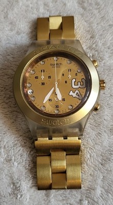 Swatch Irony Diaphane Shaq 34 Ltd Ed SVCK4008G Vintage Gold Chronograph 2003